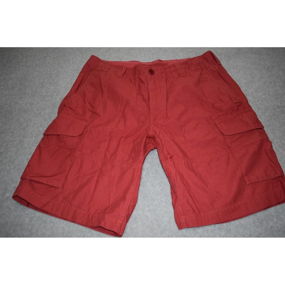 Polo Ralph Lauren Cargo Shorts Mens 33 Red Utility Canvas Cotton Flat